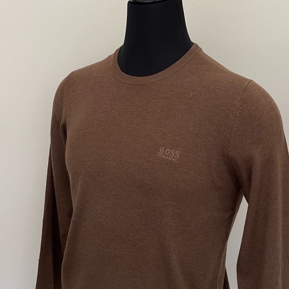 New Hugo Boss Crewneck Brown Camel Wool Sweater Pullover - Picture 3 of 7